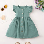 Sommarklänning Barn Bomull med Knappar